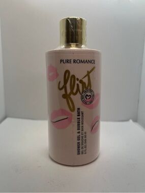Pure Romance Flirt Shower Gel & Bubble Bath - Light Pink with Gold Cap